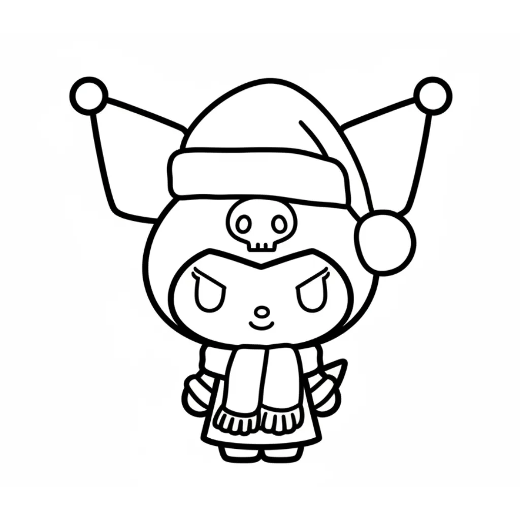 Kuromi de Navidad 10 para colorear educativo para niño