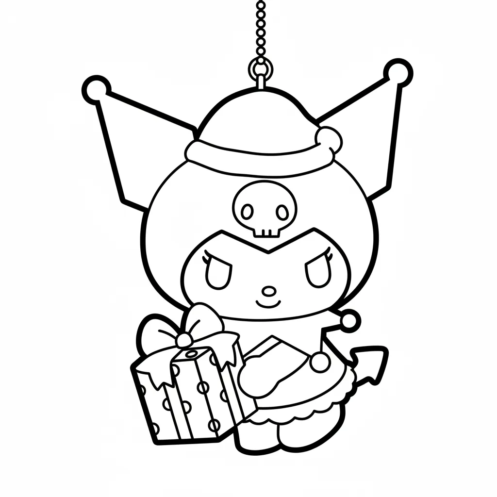 Kuromi de Navidad 12 para colorear en línea gratis