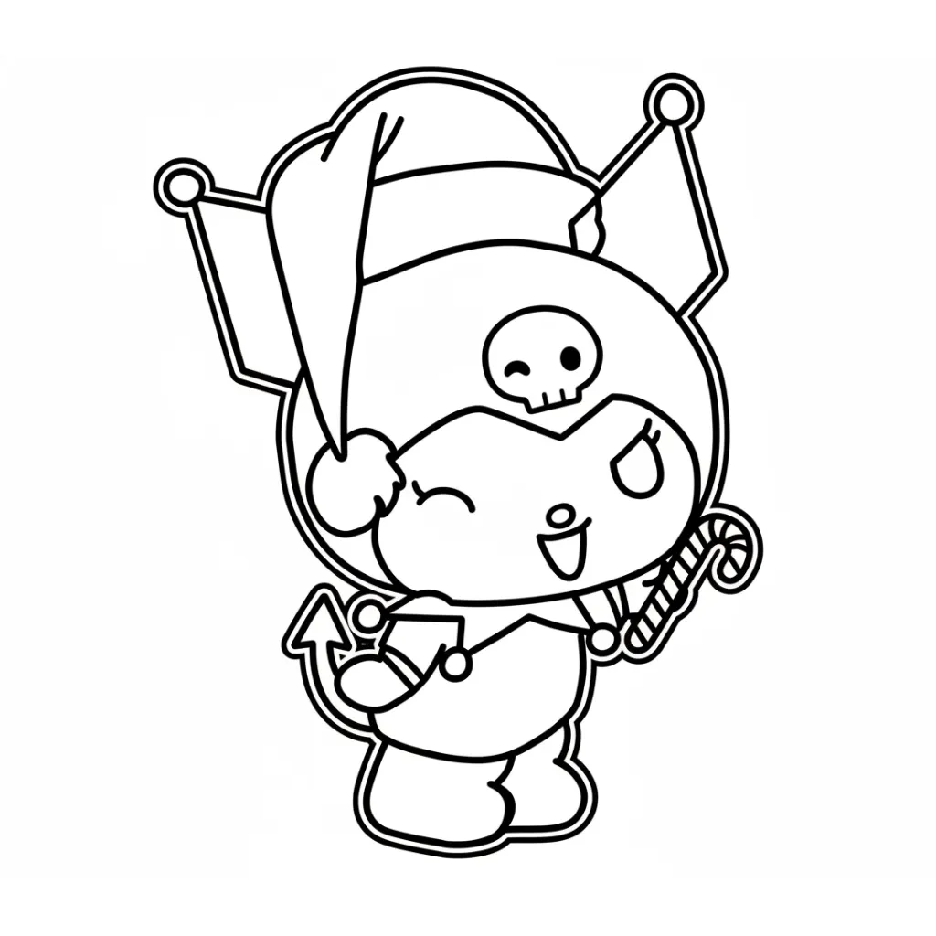 Kuromi de Navidad 16 para colorear para niño de 4 años