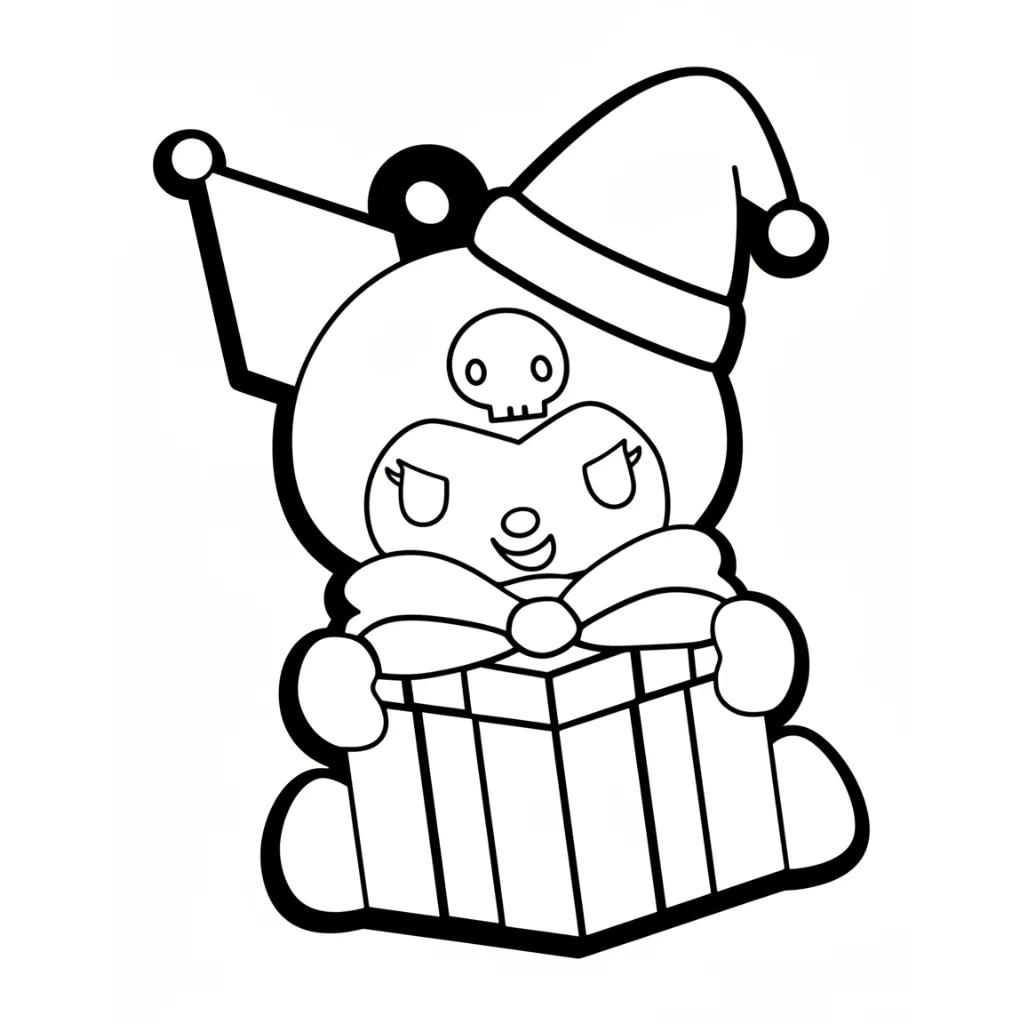 Kuromi de Navidad 19 para colorear gratis para imprimir