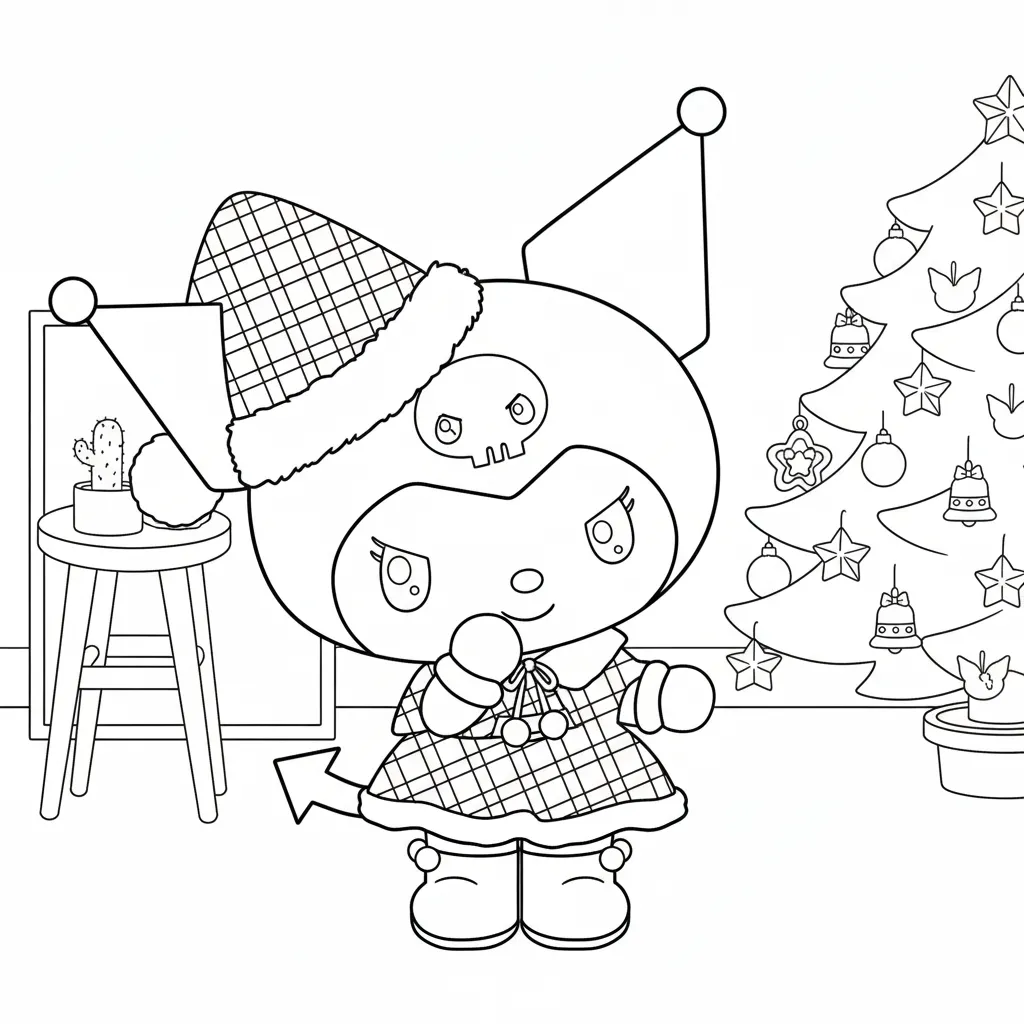 para imprimir Kuromi de Navidad 20 para colorear gratis