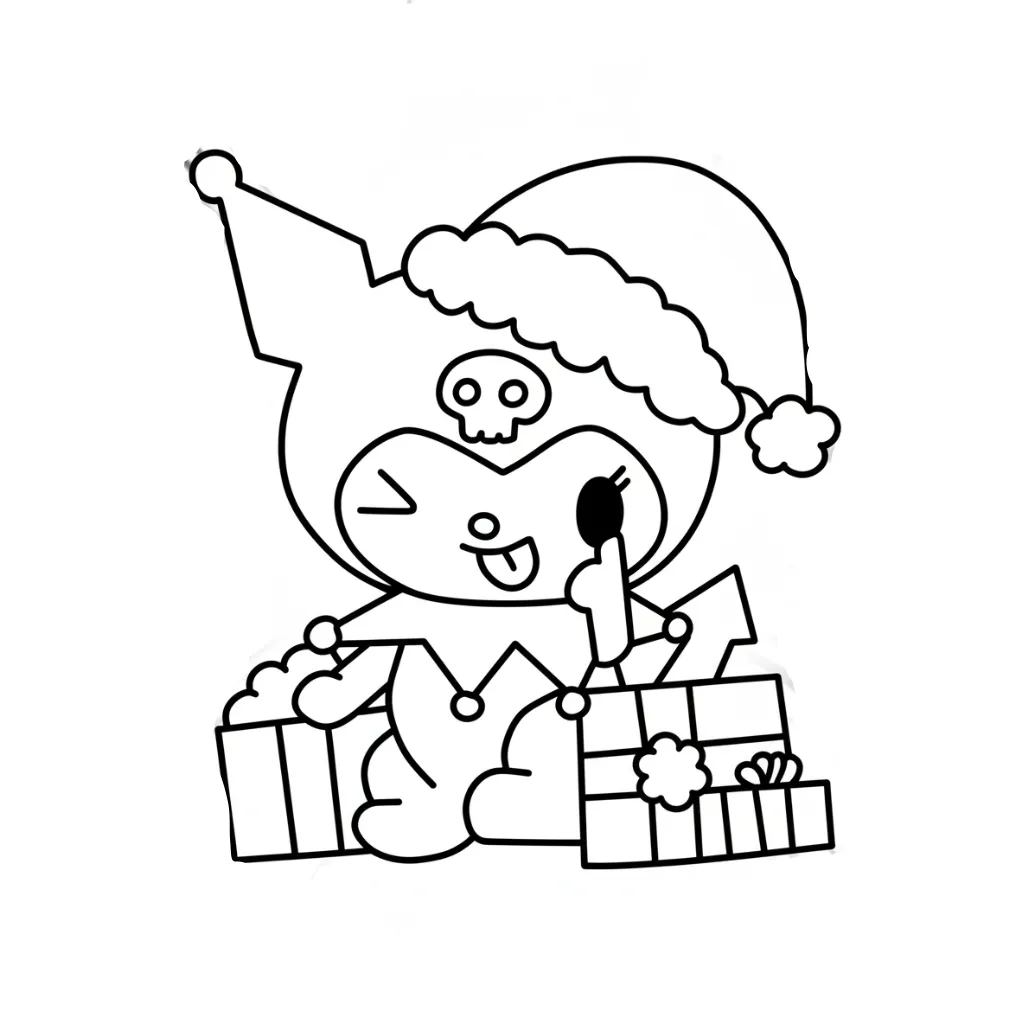 Kuromi de Navidad 23 para colorear para imprimir para niño de 6 años