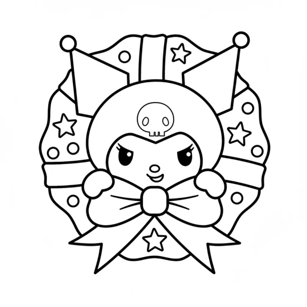 Kuromi de Navidad 3 para colorear para niño