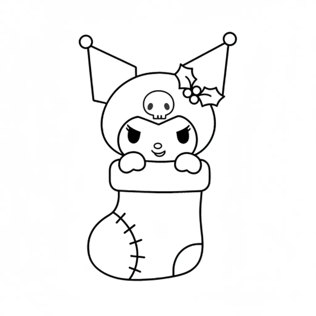 Kuromi de Navidad 5 para colorear y dibujos