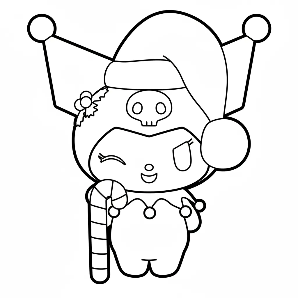 Kuromi de Navidad 9 para colorear de para niños