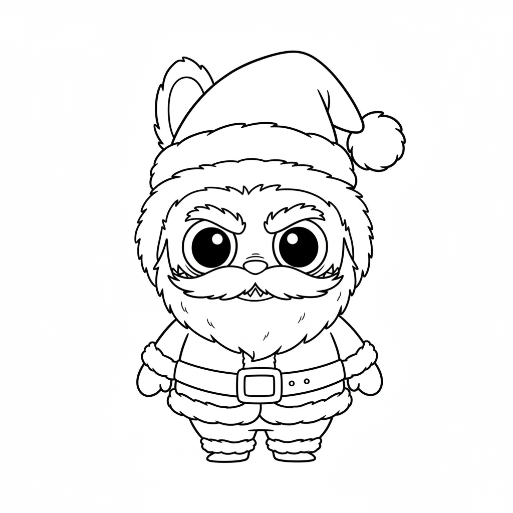 imagen de Labubu de Navidad para colorear para niño