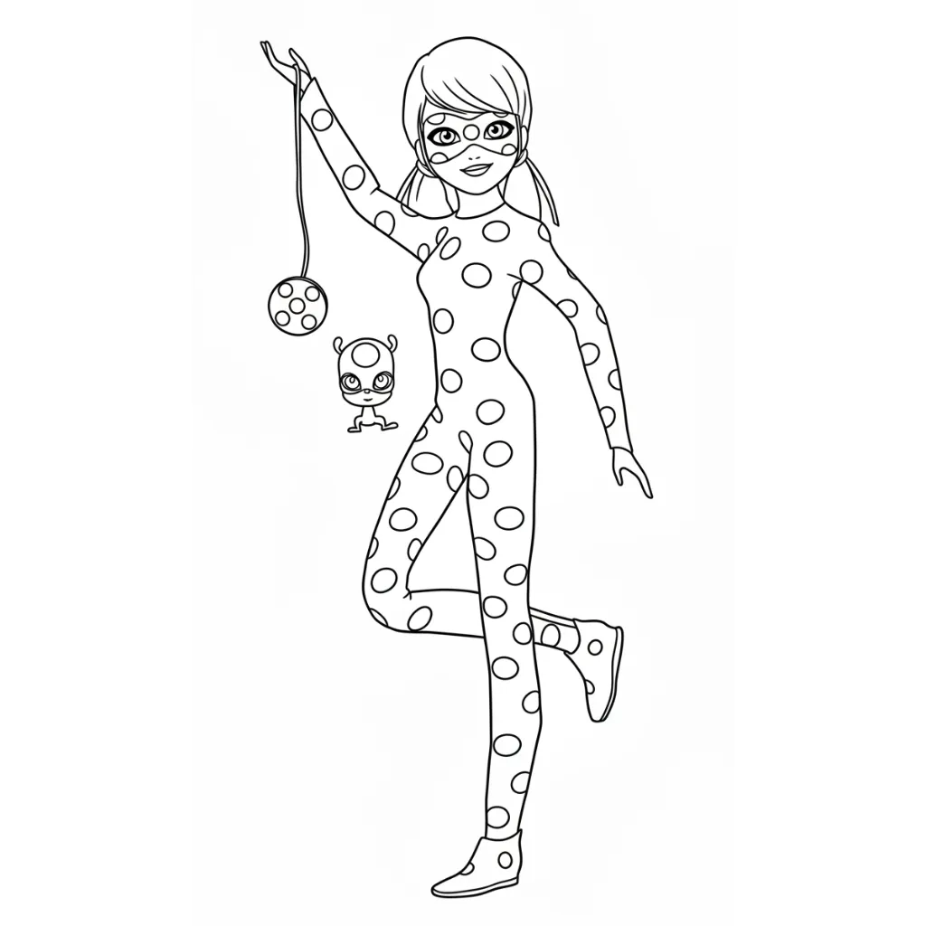 LadyBug 10 para colorear para imprimir para niño de 3 años