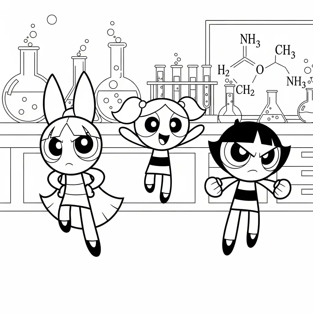 Las Chicas Superpoderosas para colorear en línea 2