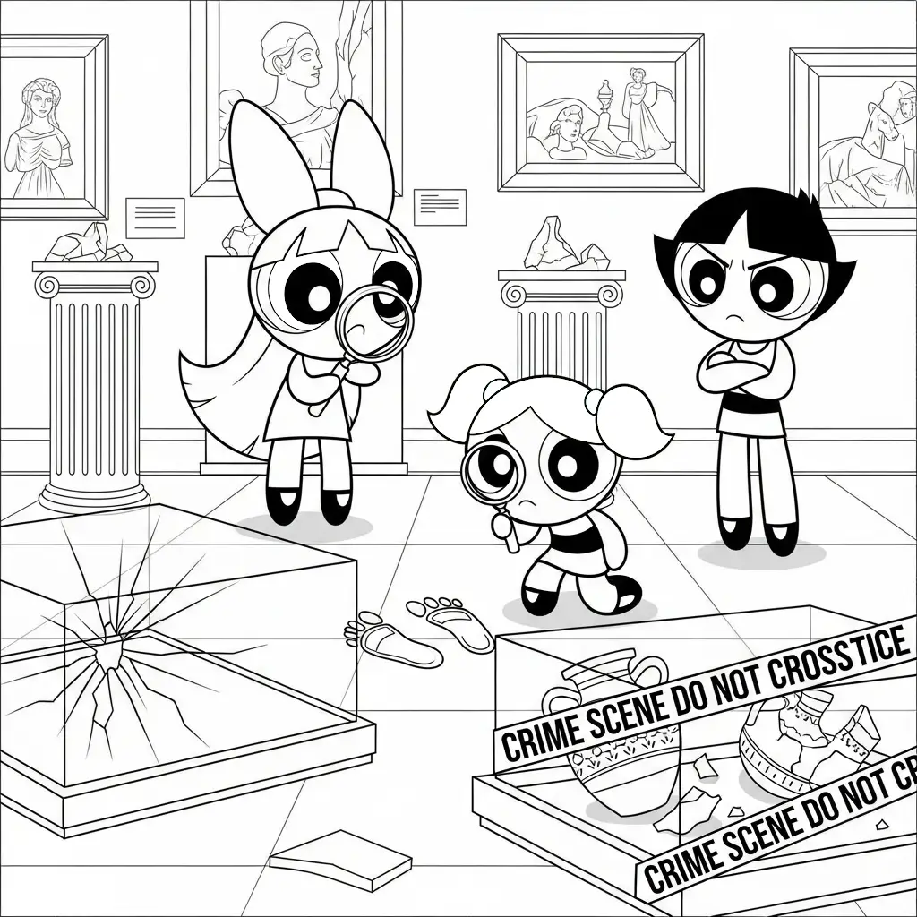 Las Chicas Superpoderosas para colorear para niños para imprimir