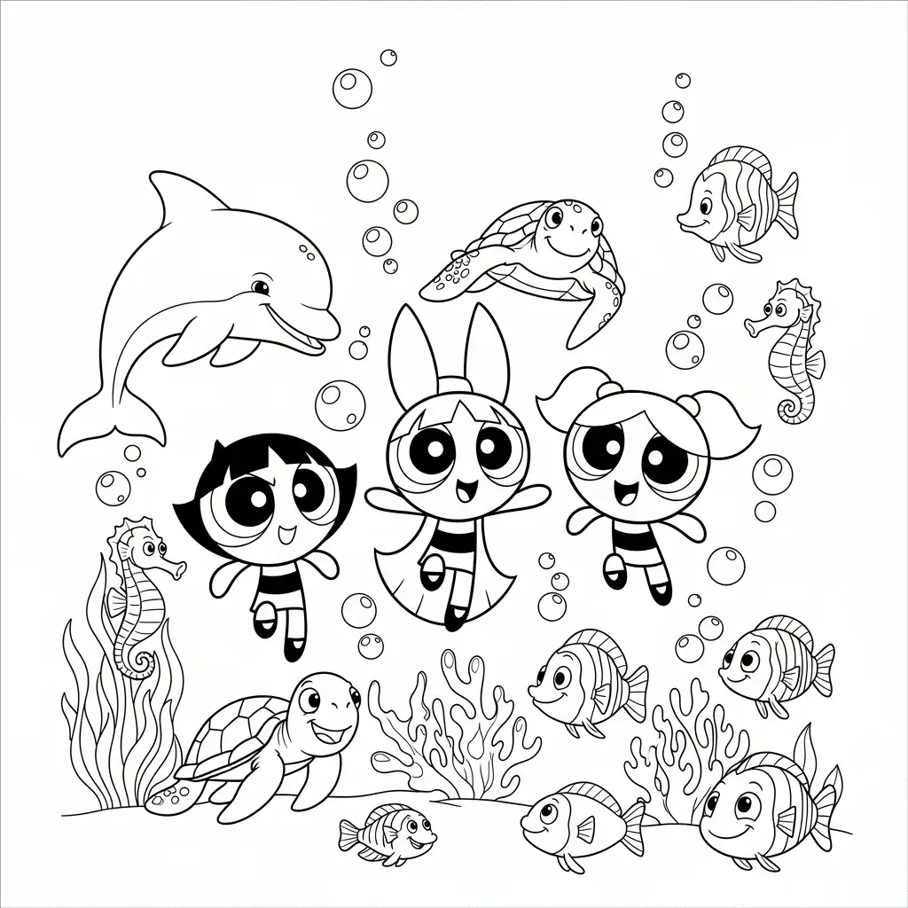 Las Chicas Superpoderosas para colorear y aprendizaje