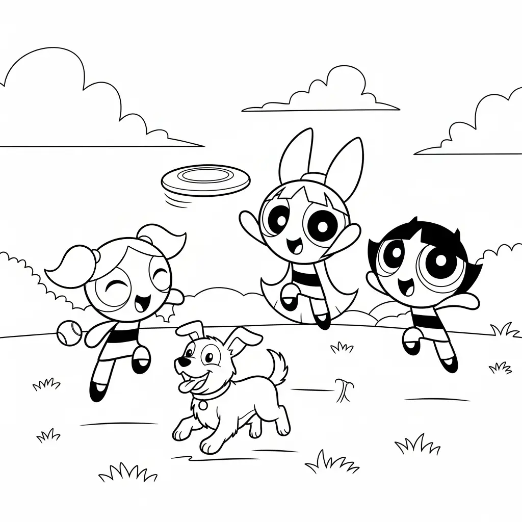 Las Chicas Superpoderosas para colorear para imprimir gratis pdf 1