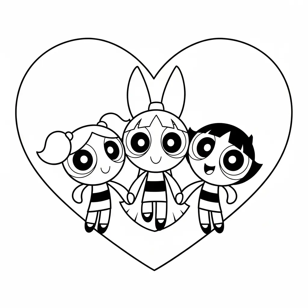 Las Chicas Superpoderosas para colorear para imprimir gratis 1