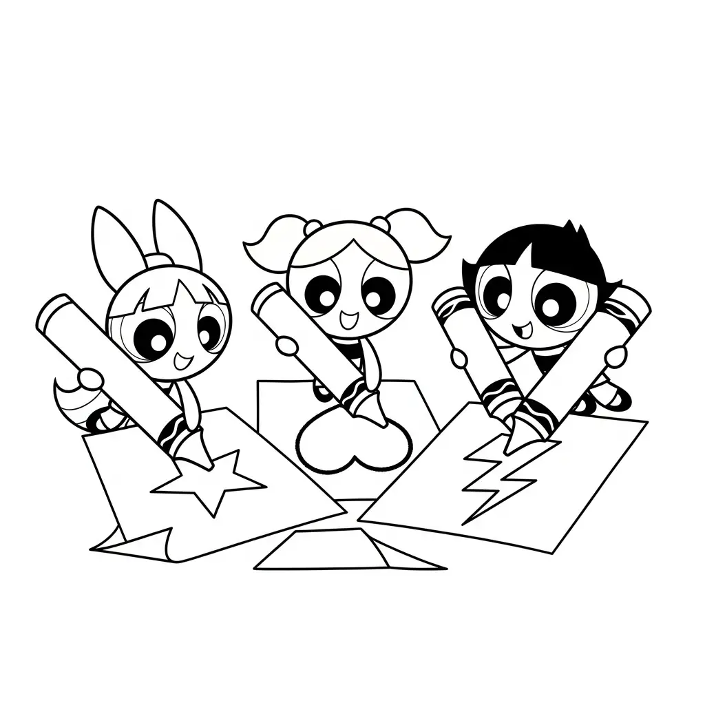 Las Chicas Superpoderosas para colorear para imprimir pdf gratis