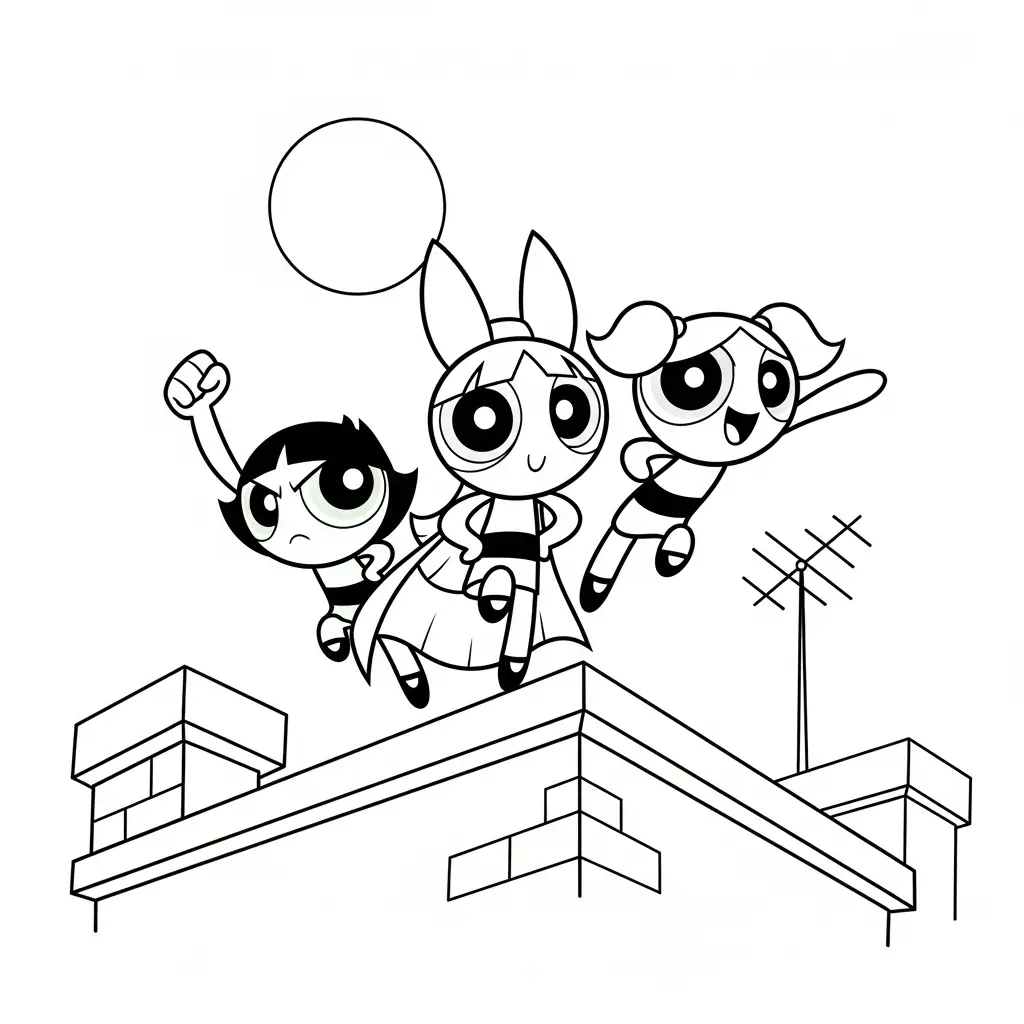 Las Chicas Superpoderosas para colorear para imprimir para niño de 10 años