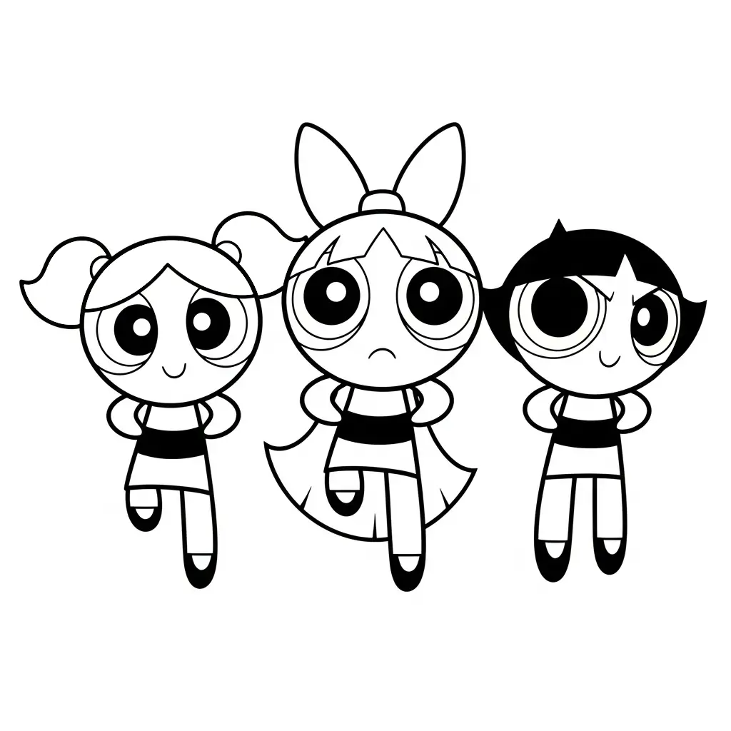 imagen de Las Chicas Superpoderosas para colorear para niño