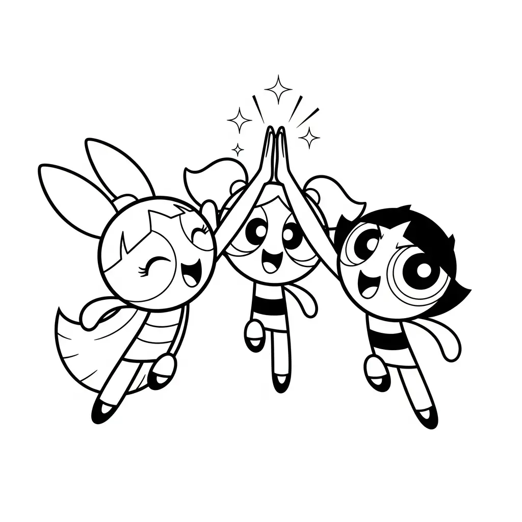 Las Chicas Superpoderosas para colorear en línea 1