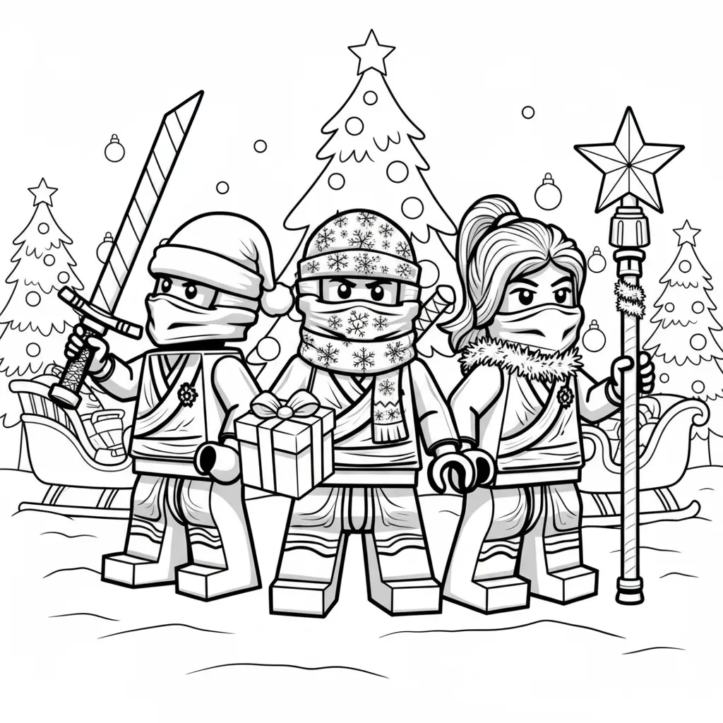 Lego Ninjago de Navidad 14 para colorear y dibujos