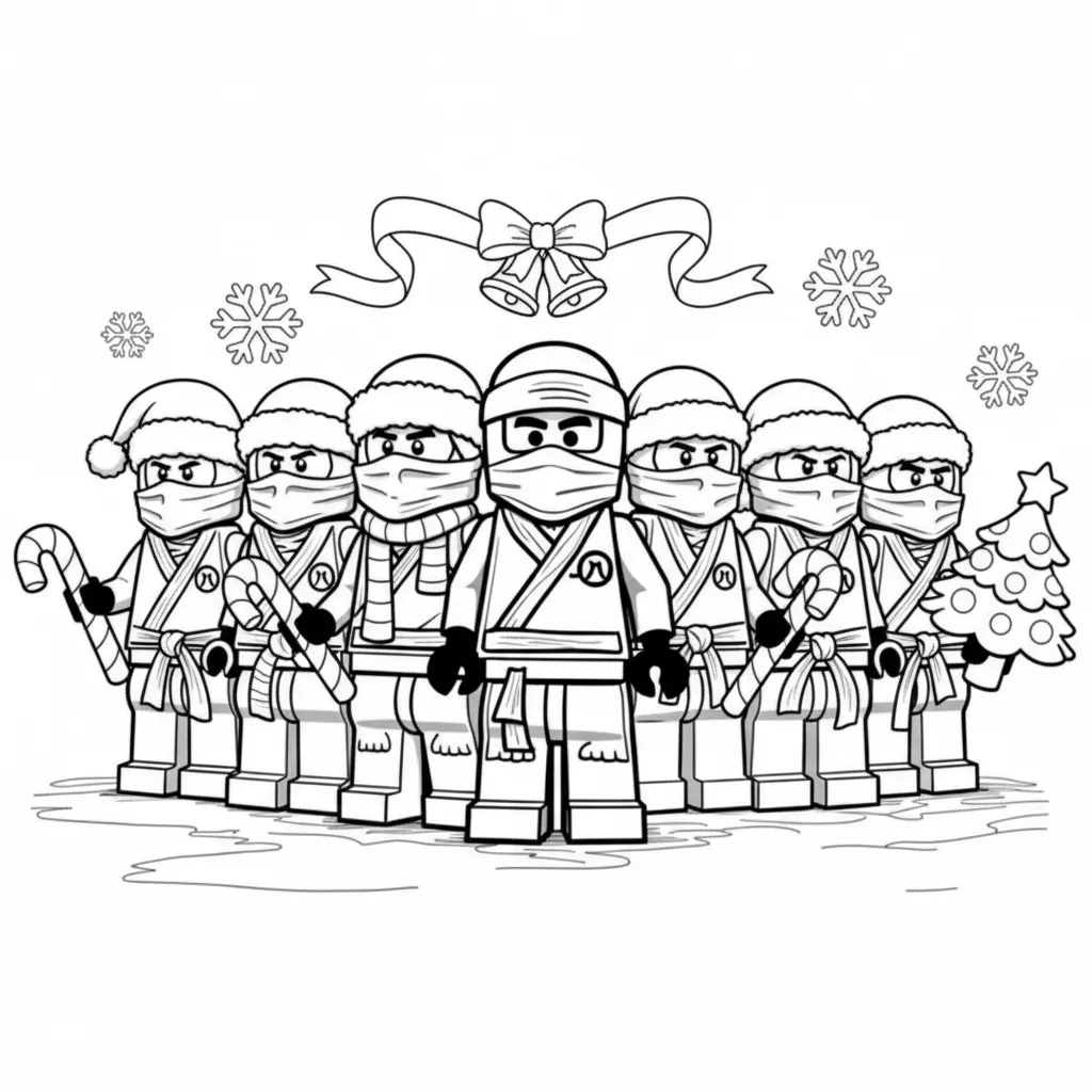 Lego Ninjago de Navidad 21 para colorear para niño de 10 años