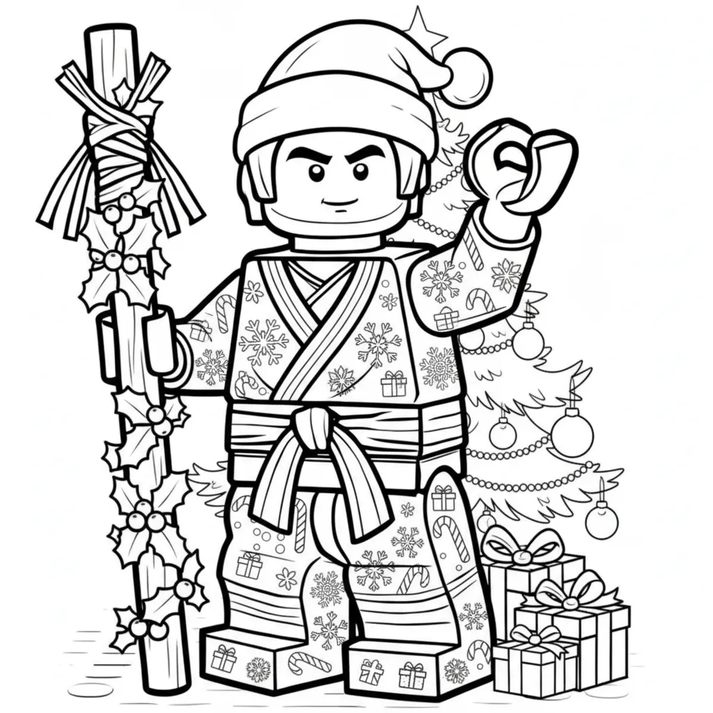 Lego Ninjago de Navidad 3 para colorear para imprimir para niño de 12 años