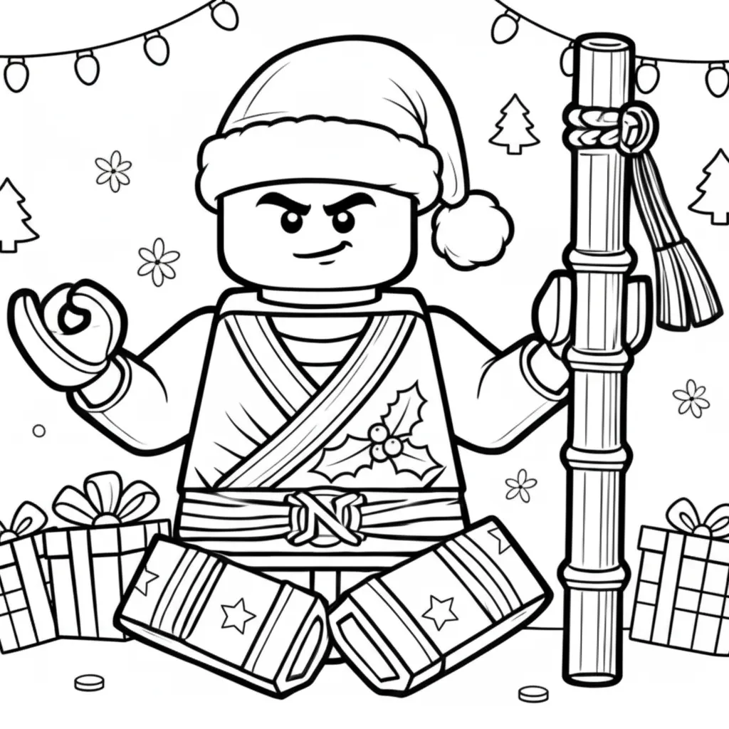 Lego Ninjago de Navidad 4 para colorear para imprimir para niño de 7 años