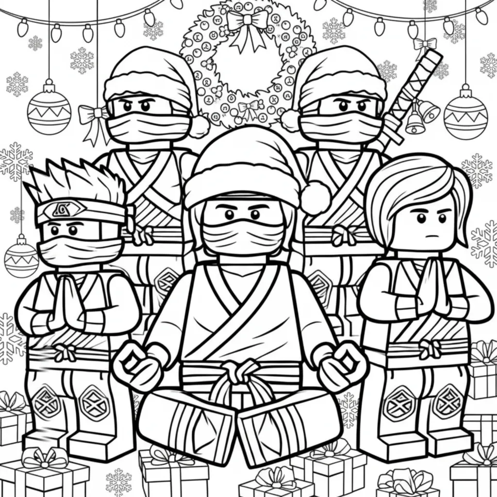 Lego Ninjago de Navidad 7 para colorear y aprendizaje