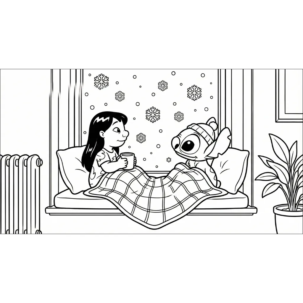 Lilo y Stitch de Navidad 1 para colorear para niño de 2 años