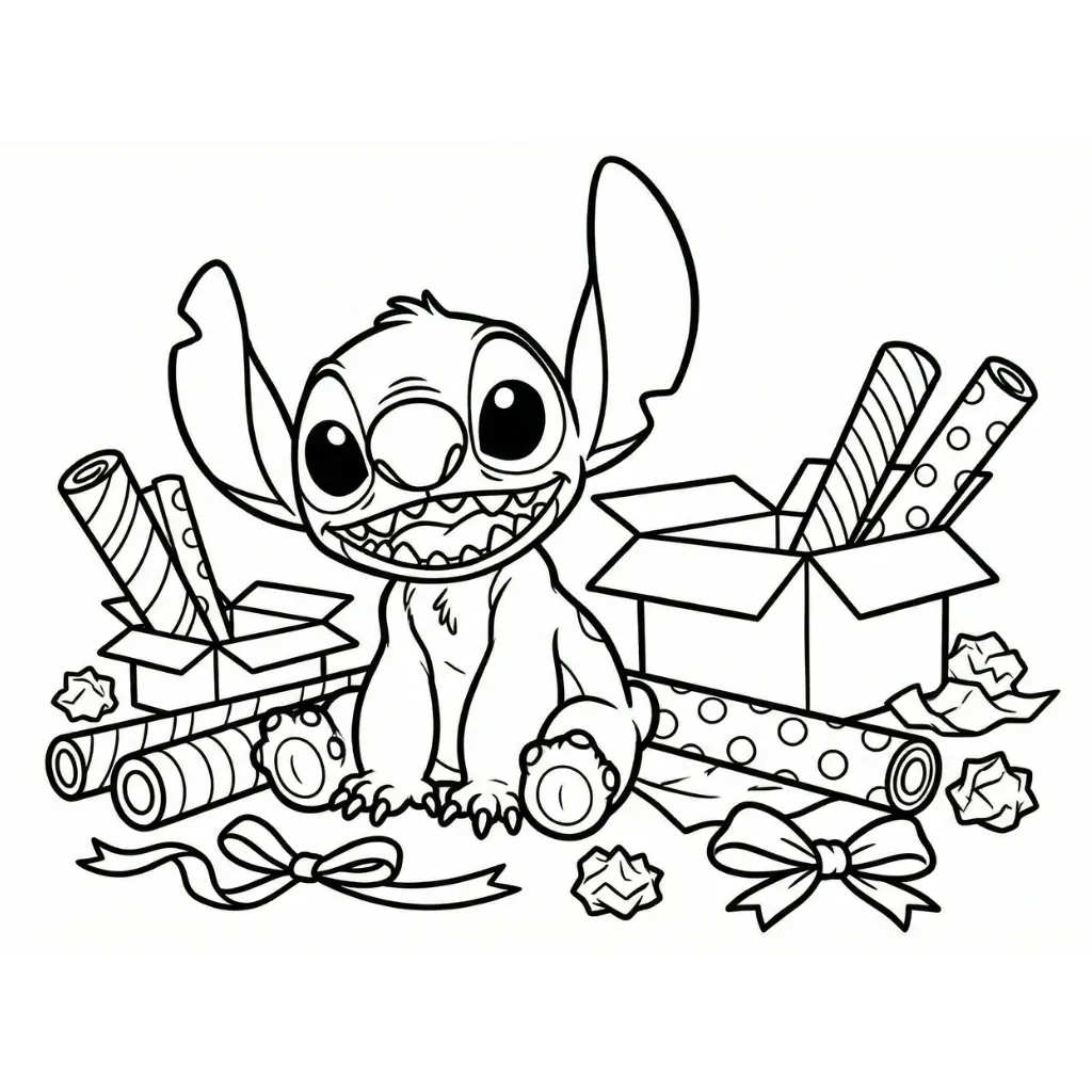 Lilo y Stitch de Navidad 15 para colorear en línea