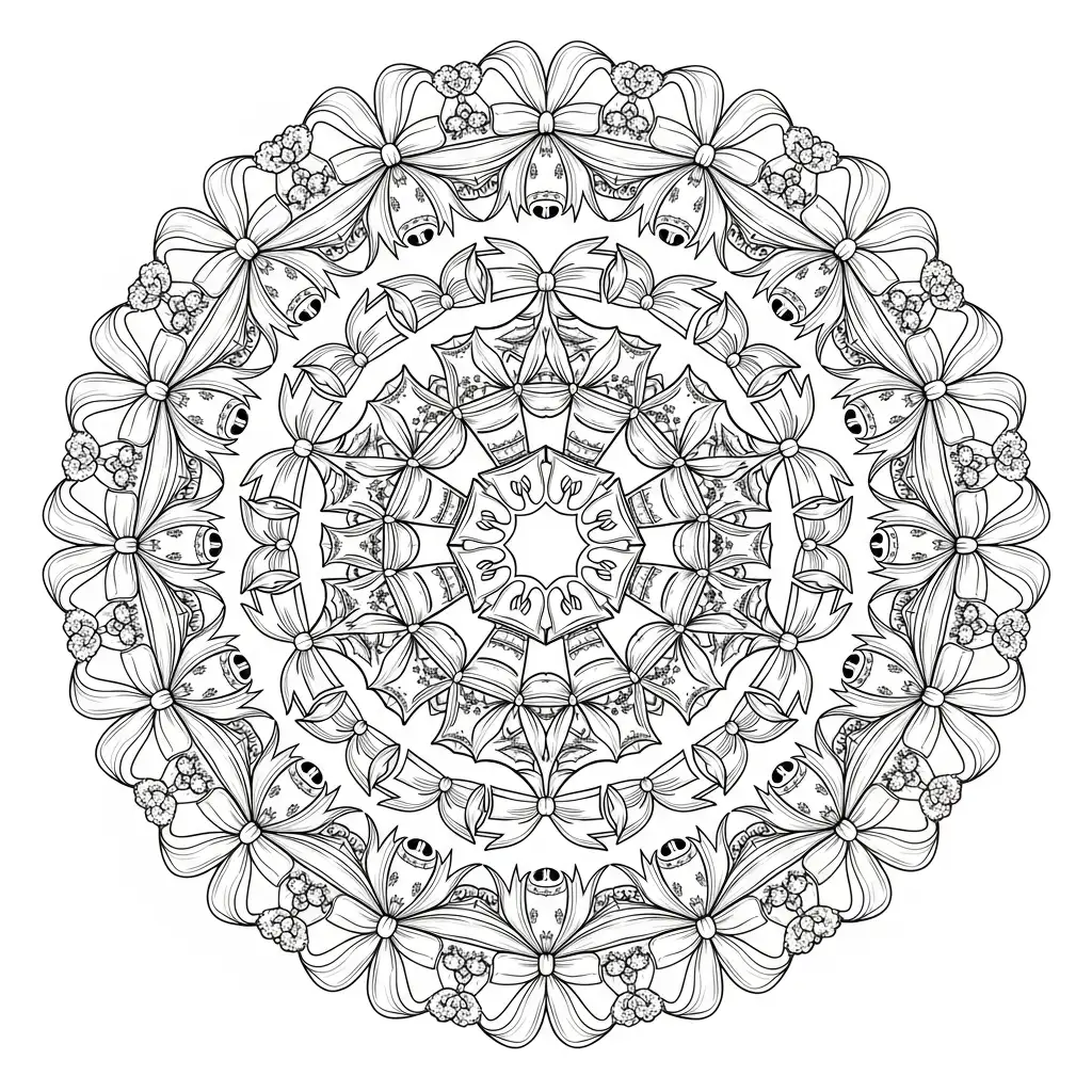 Mandala Navidad para colorear para niño de 2 años