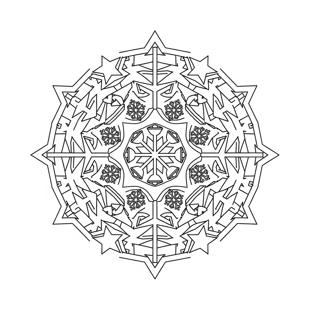Mandala Navidad para colorear para imprimir kawaii