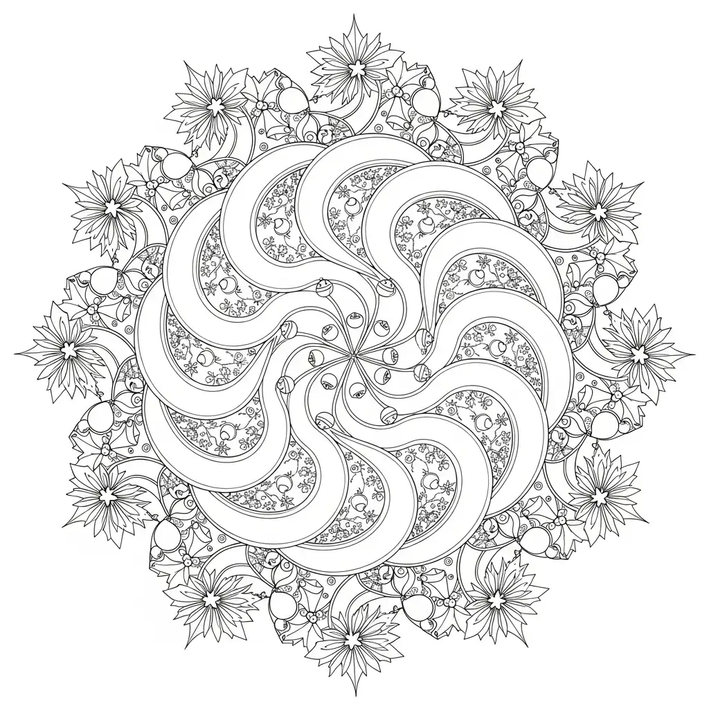 Mandala Navidad para colorear para primaria