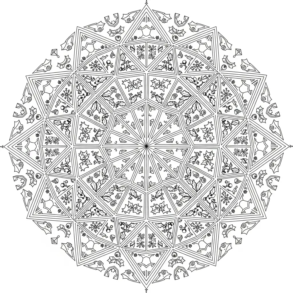 Mandala Navidad para colorear para imprimir para niño de 8 años