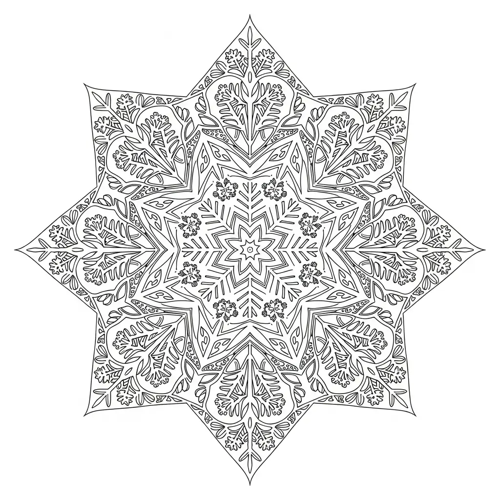 Mandala Navidad para colorear para imprimir para niño de 9 años