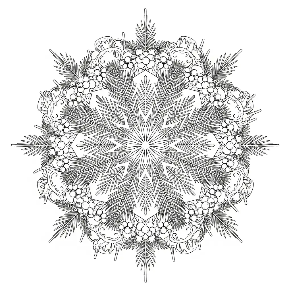 Mandala Navidad para colorear para imprimir para niño de 4 años