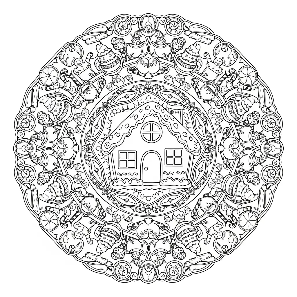 para imprimir Mandala Navidad para colorear gratis