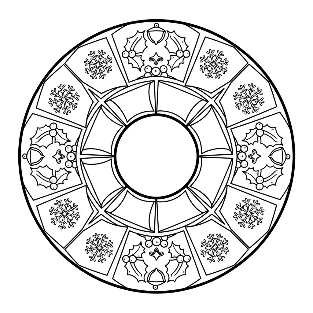 Mandala Navidad para colorear para descargar