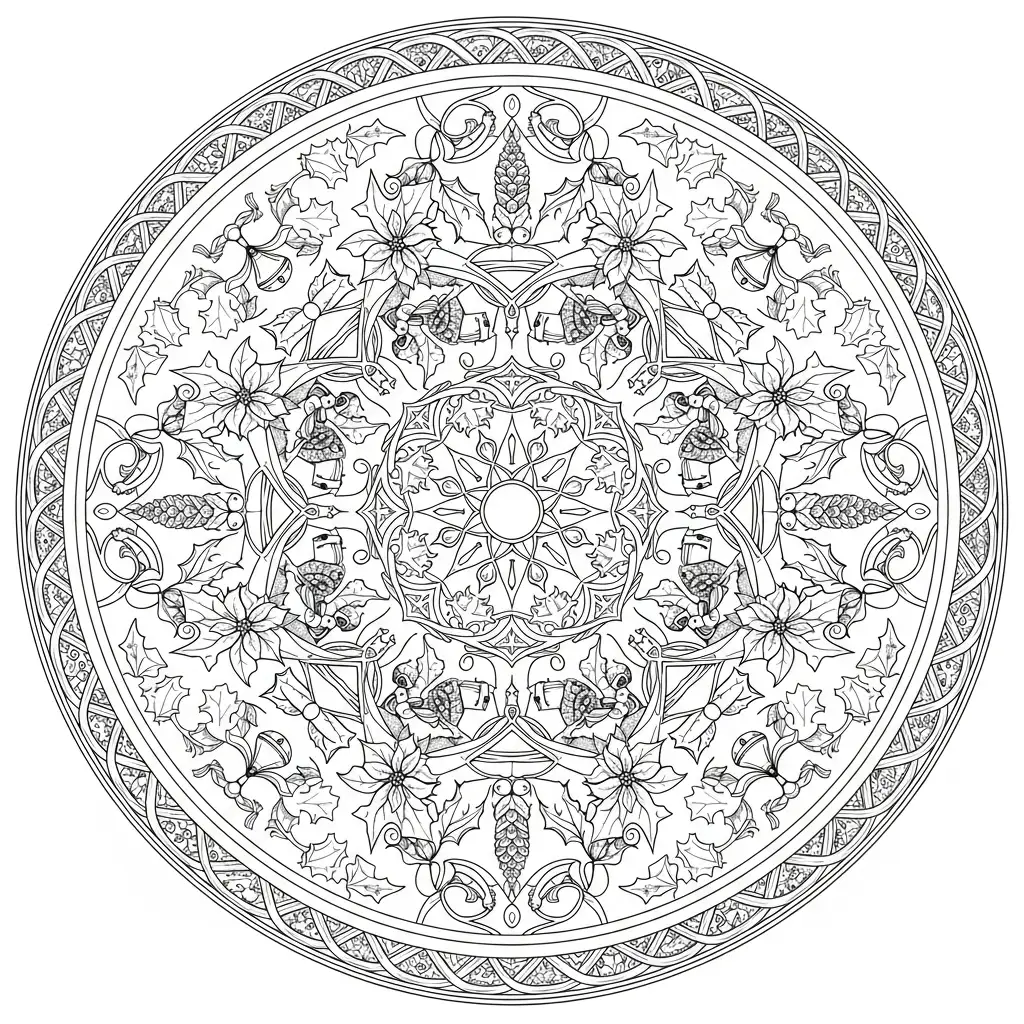 Mandala Navidad para colorear para imprimir gratis