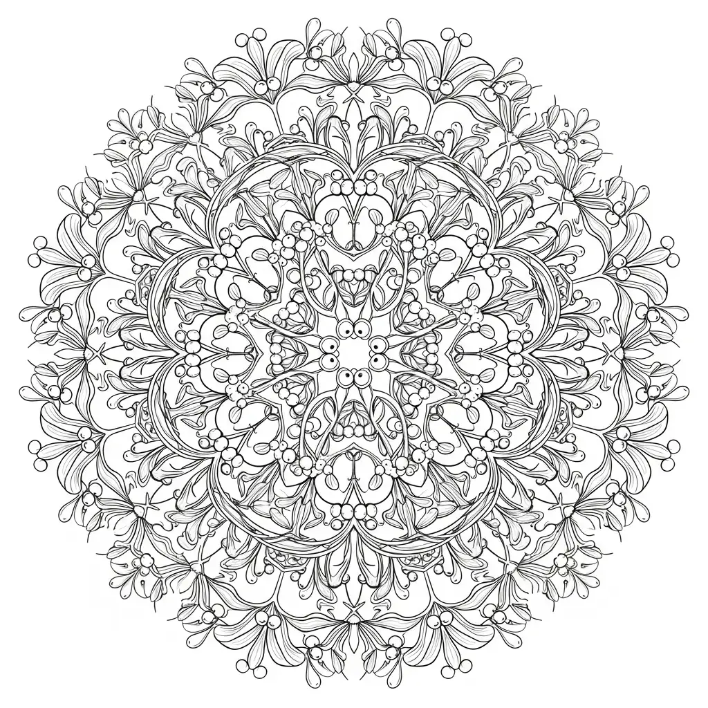 Mandala Navidad para colorear para niño para imprimir