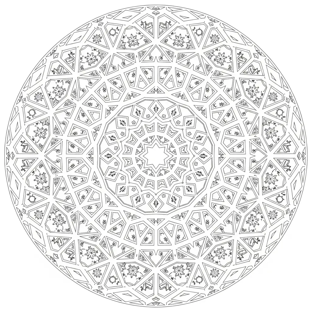 Mandala Navidad para colorear de para niños 1