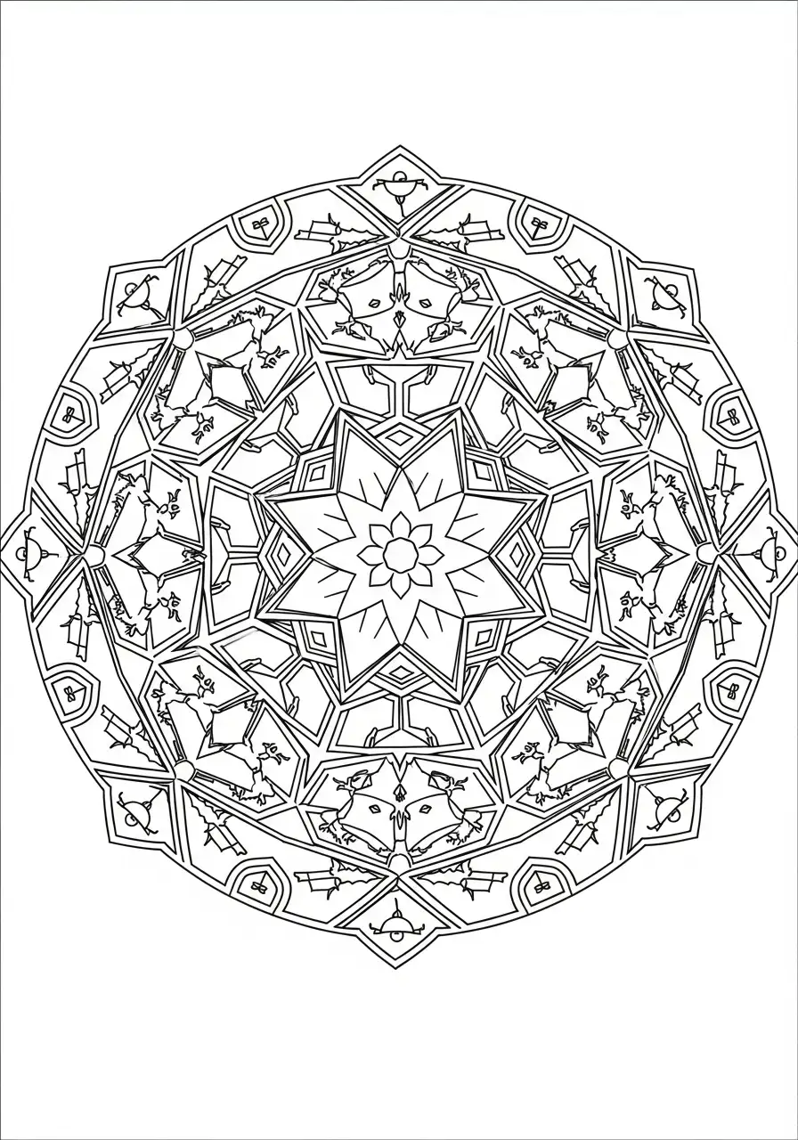 Mandala Navidad para colorear para imprimir pdf gratis