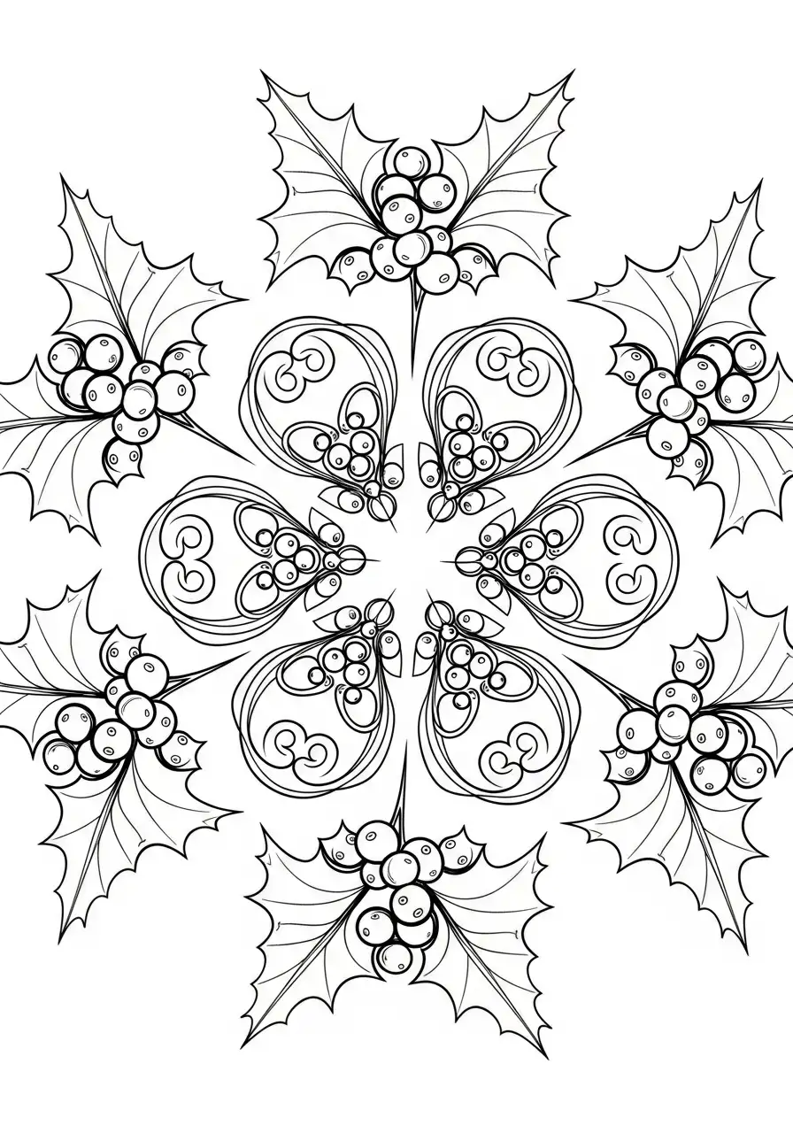 Mandala Navidad para colorear para niños para imprimir 1