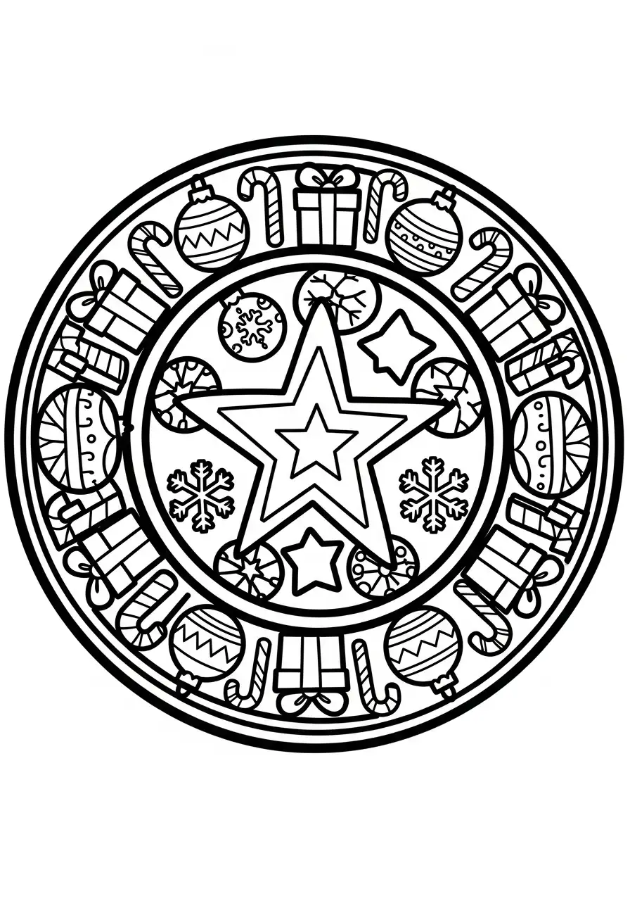 Mandala Navidad para colorear para imprimir a4 1