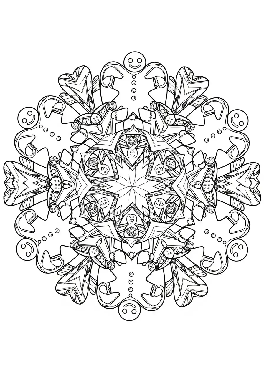 Mandala Navidad para colorear gratis para imprimir