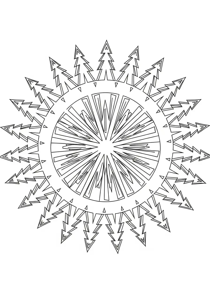 Mandala Navidad para colorear para bebé para imprimir
