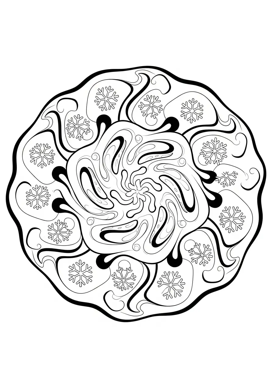 Mandala Navidad para colorear para descargar 1