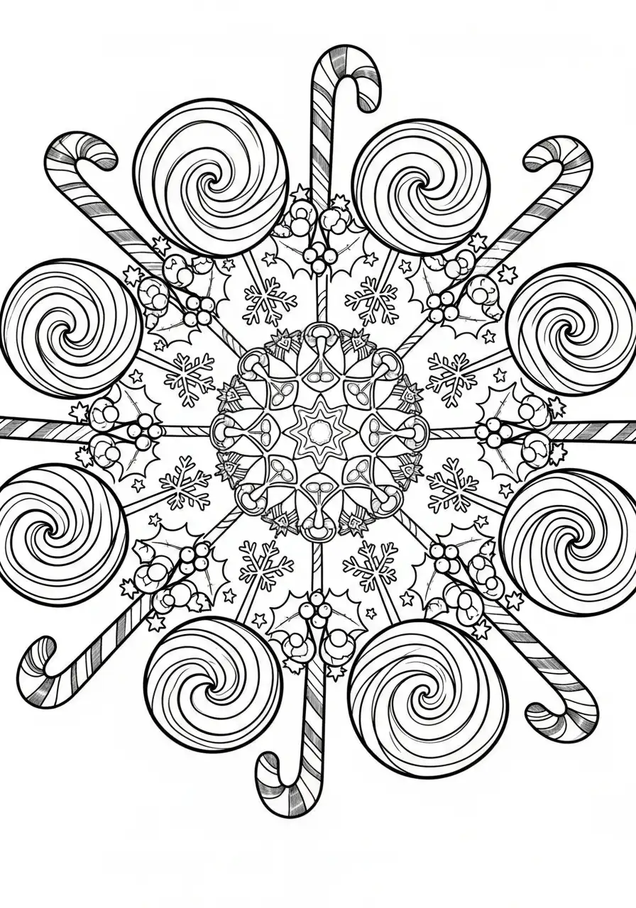 Mandala Navidad para colorear para niño de 2 años 1