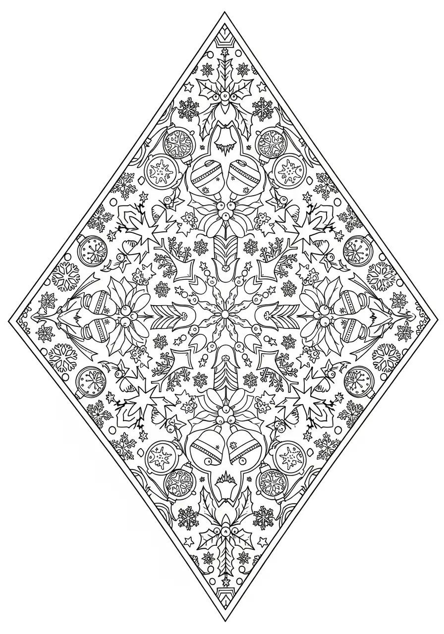 Mandala Navidad para colorear para imprimir kawaii 2