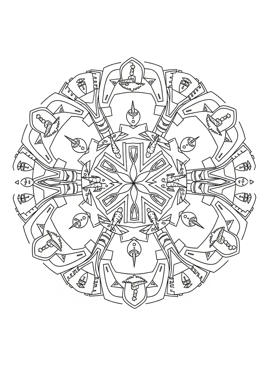 Mandala Navidad para colorear para niño gratis