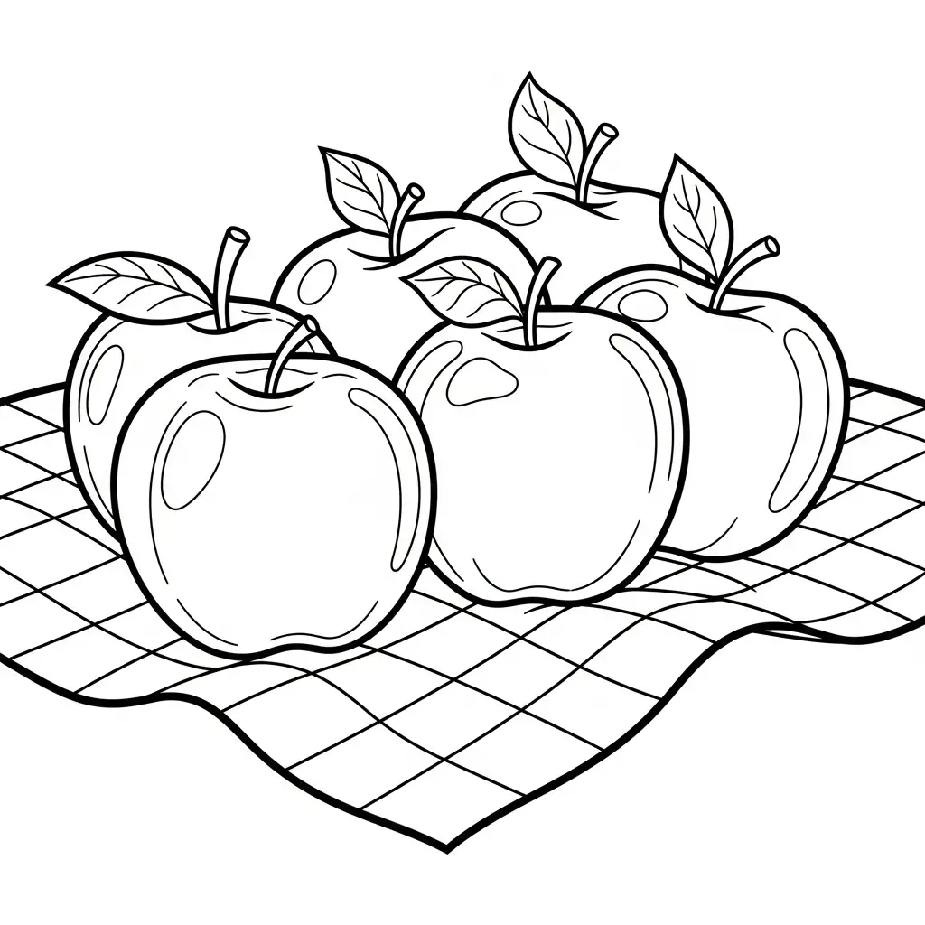Manzanas para colorear para niño para imprimir gratis