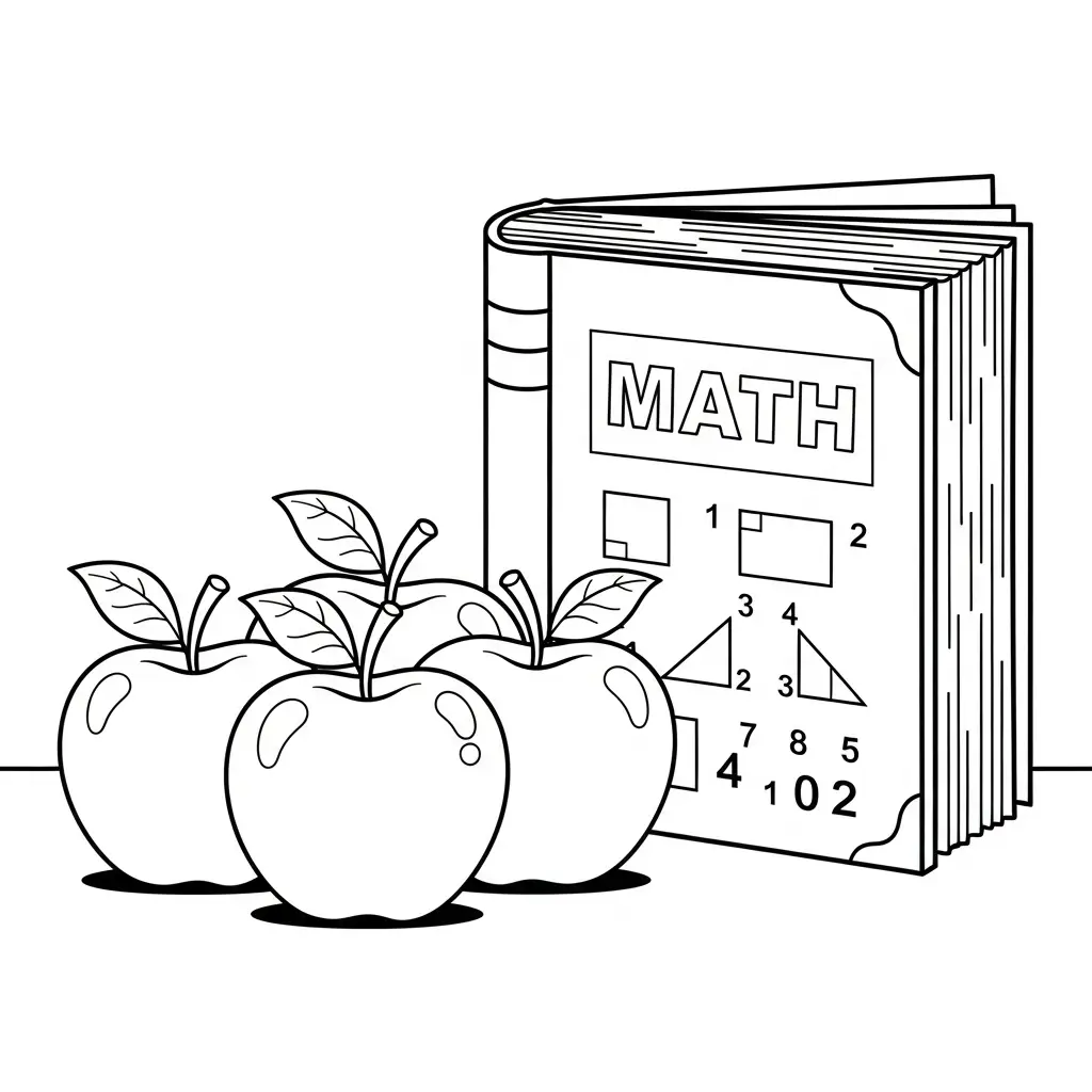 Manzanas para colorear y dibujo para imprimir 1