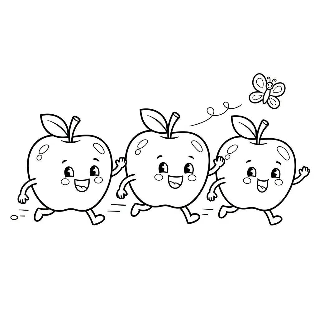 Manzanas para colorear para niño de para imprimir